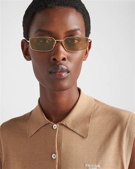 Olive Green Lenses Sunglasses With The Prada Logo 